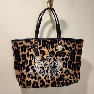 Juicy Couture Velour Leopard Print Vintage Y2k Pammy Tote